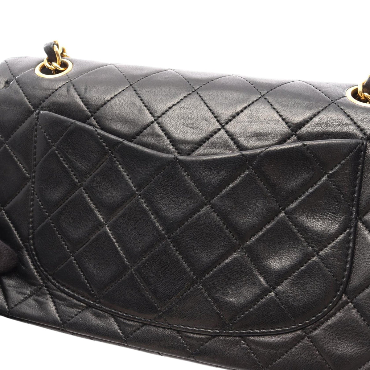 Chanel Small Classic Lambskin Double Flap — Black