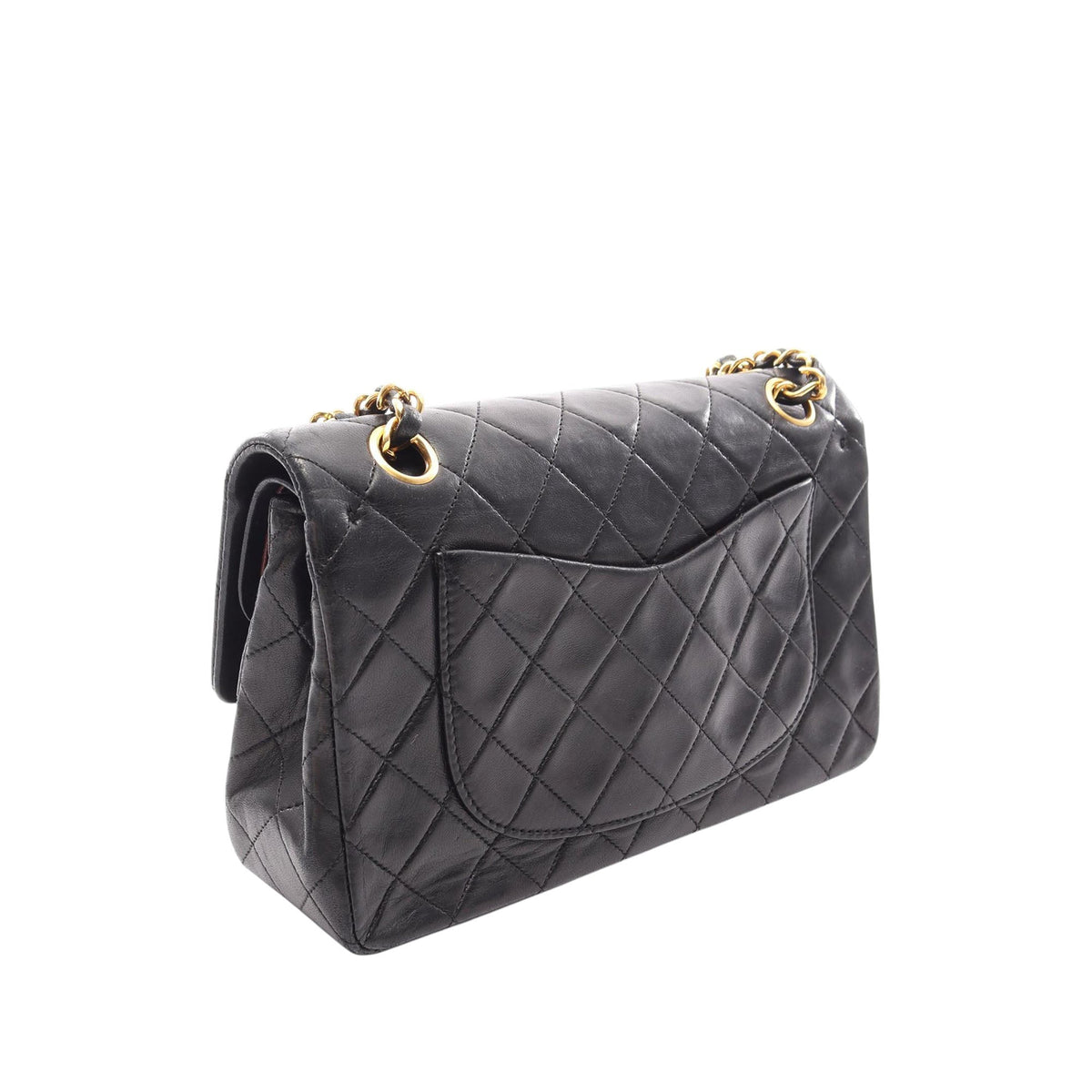 Chanel Small Classic Lambskin Double Flap — Black