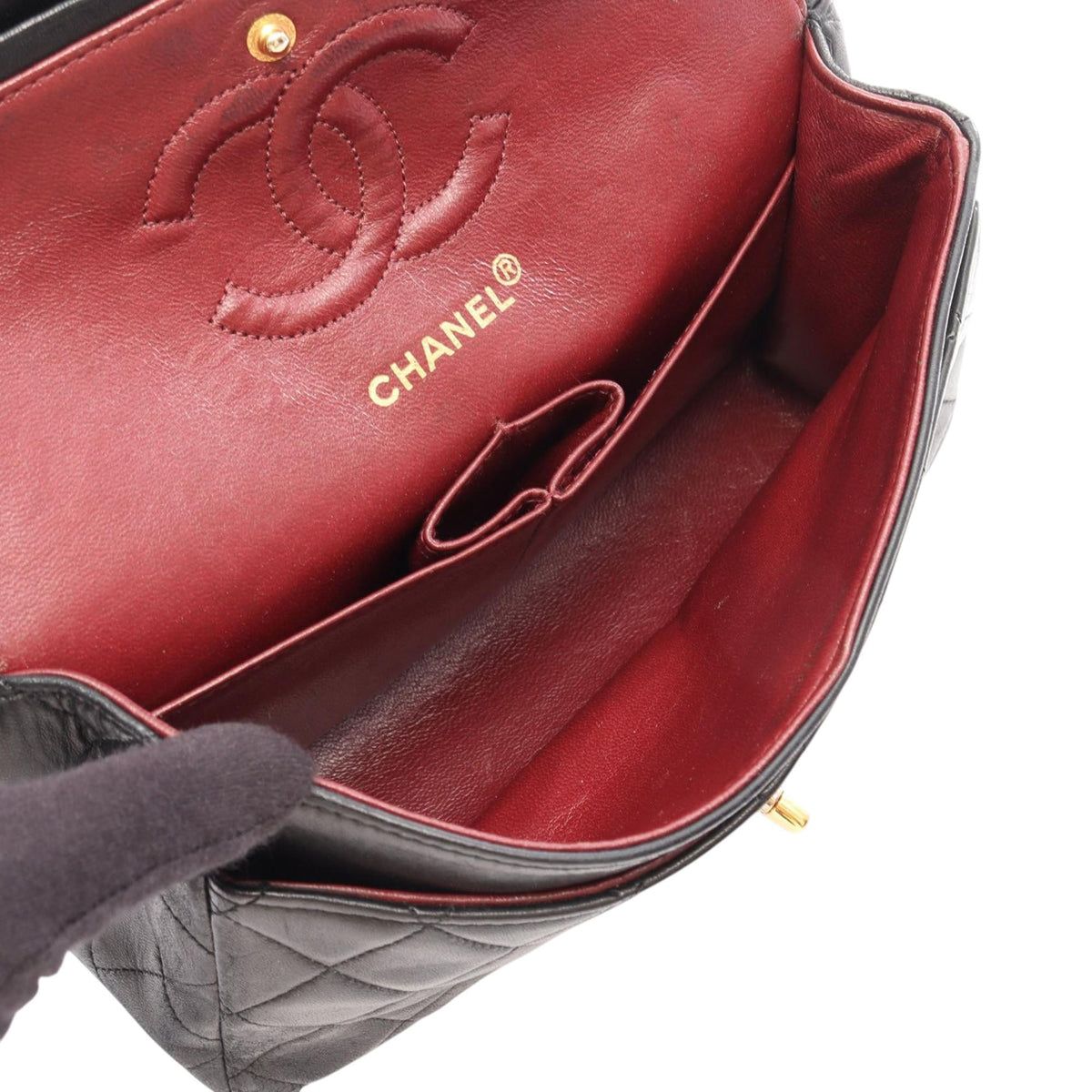 Chanel Small Classic Lambskin Double Flap — Black