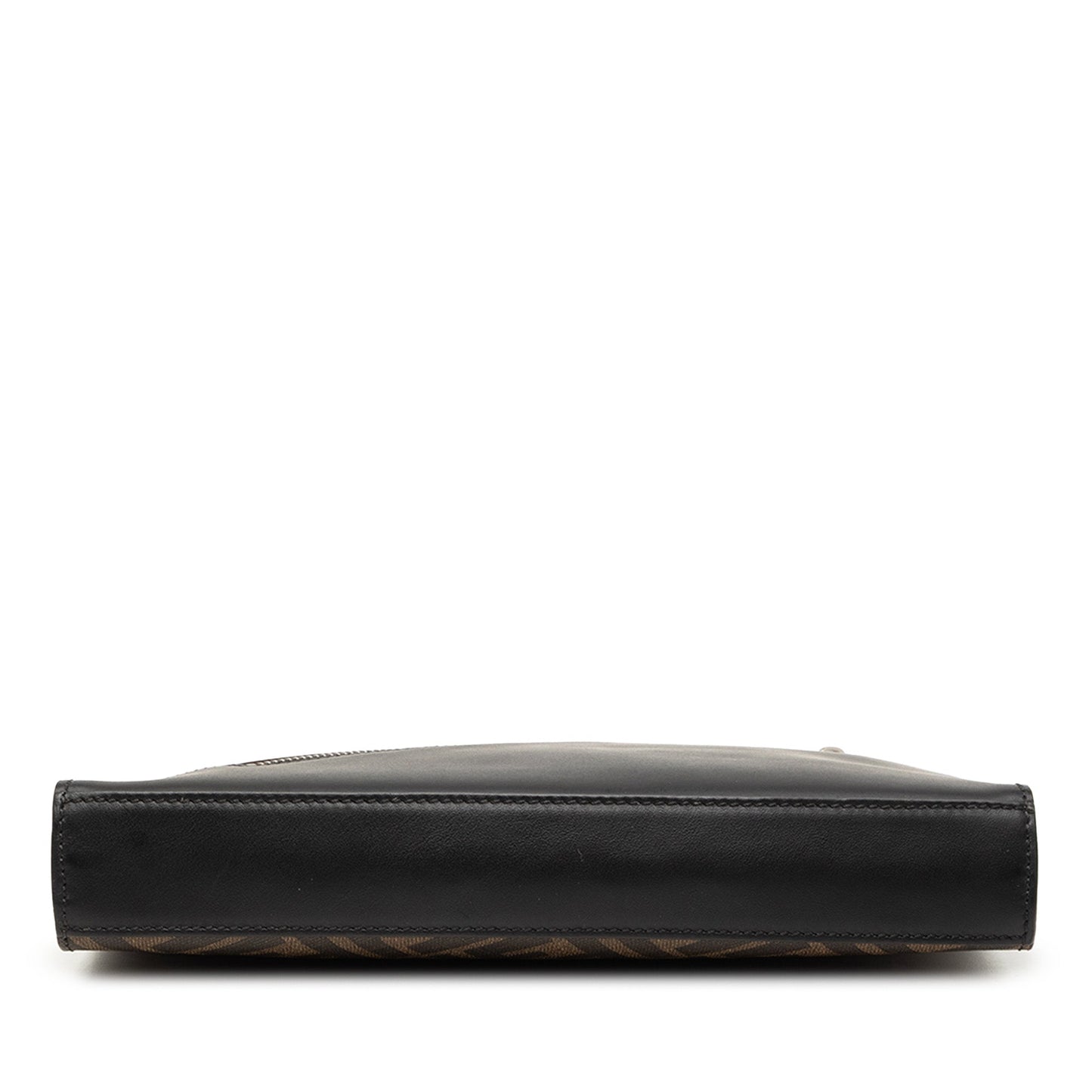 Fendi Zucca Coated Canvas Diagonal Front Zip Clutch