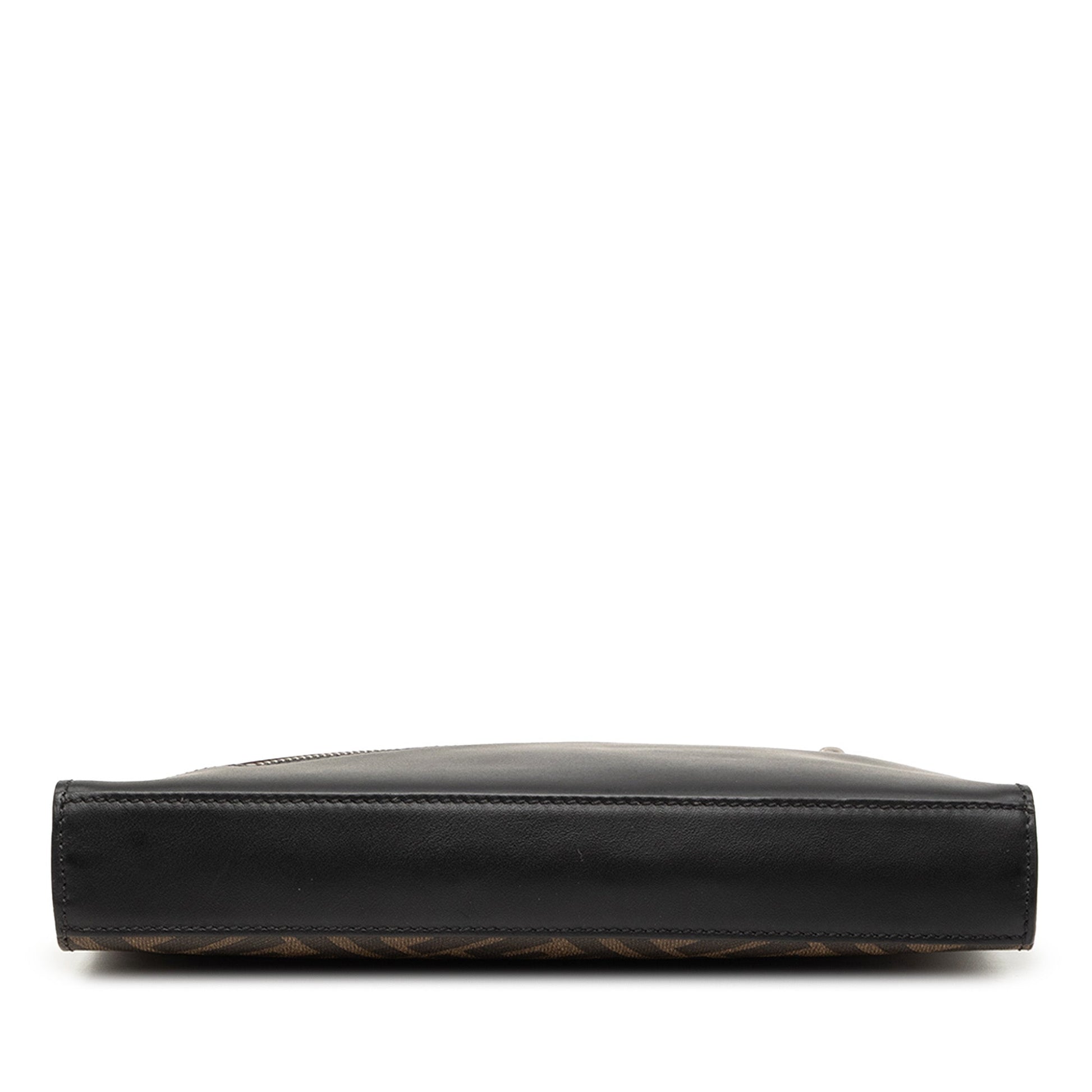 Fendi Zucca Coated Canvas Diagonal Front Zip Clutch
