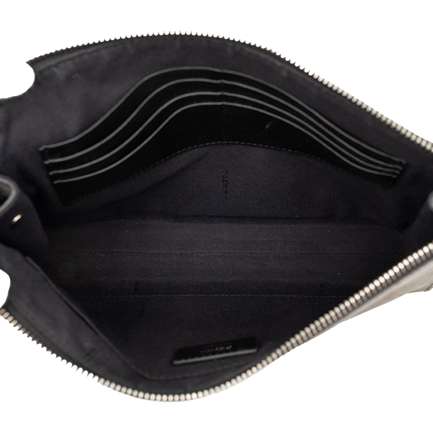 Fendi Zucca Coated Canvas Diagonal Front Zip Clutch