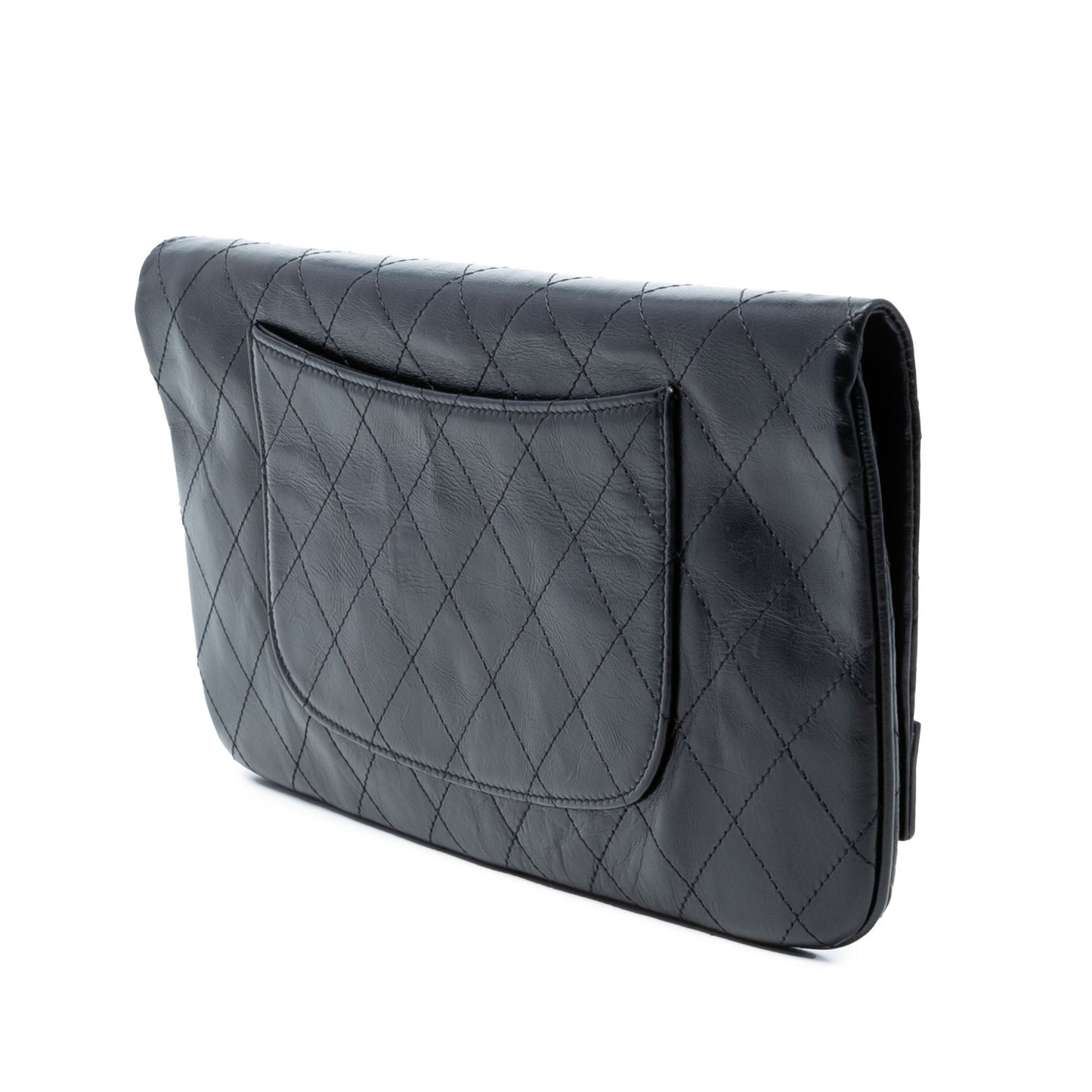 Large Shiny Crumpled Calfskin 31 Clutch