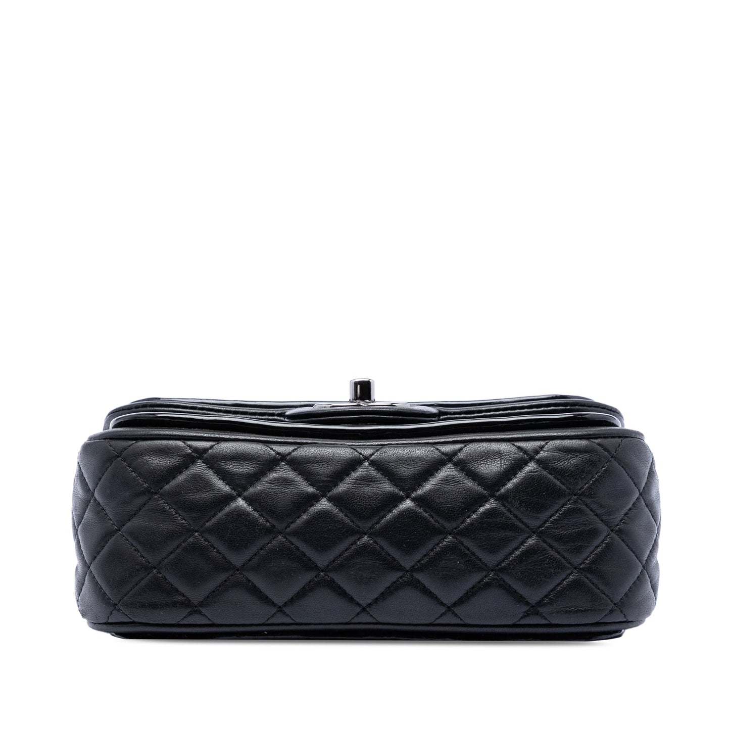 Chanel Small Quilted Patent and Lambskin Trimmed Classic Twist Flap