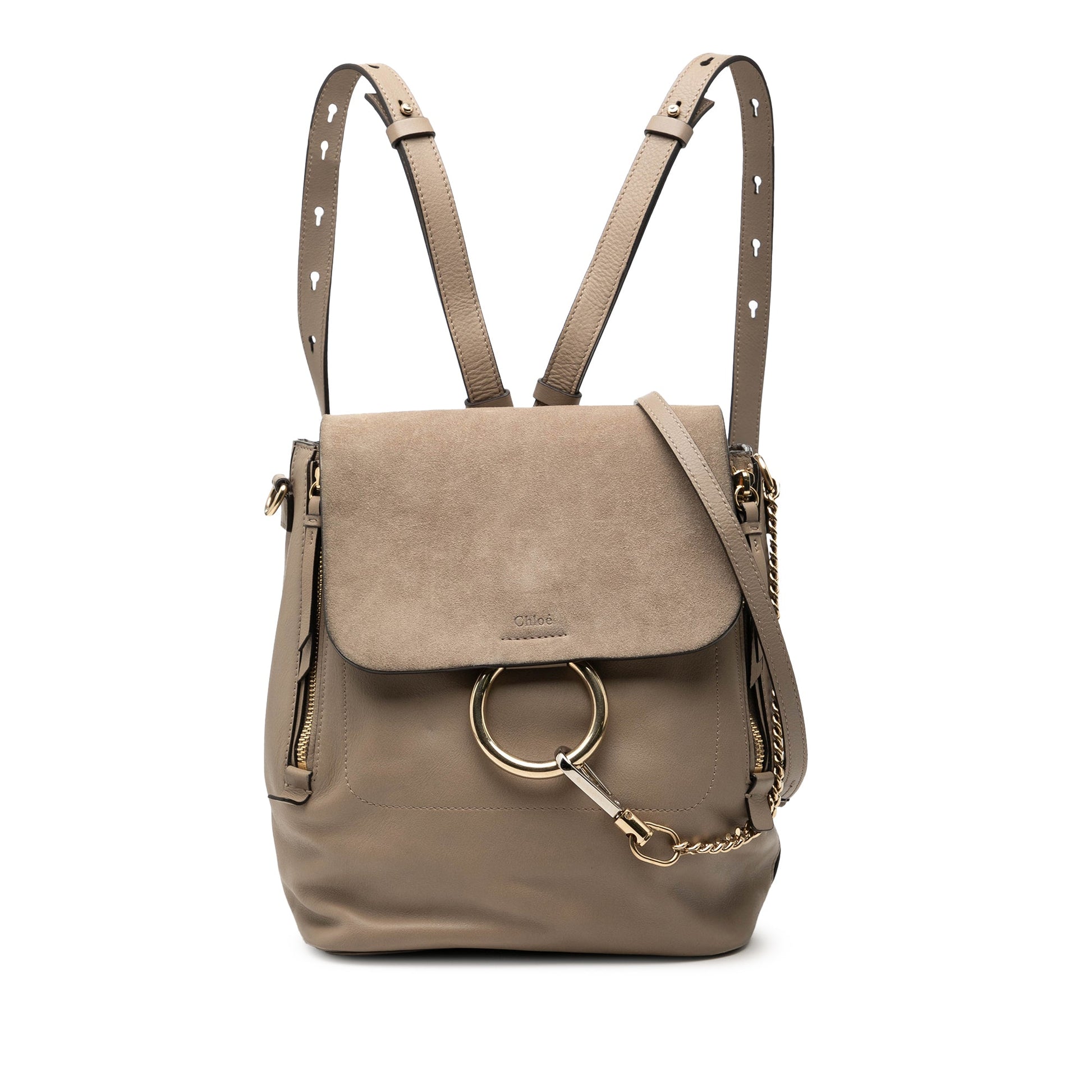 ChloÃ© Medium Calfskin and Suede Faye Backpack