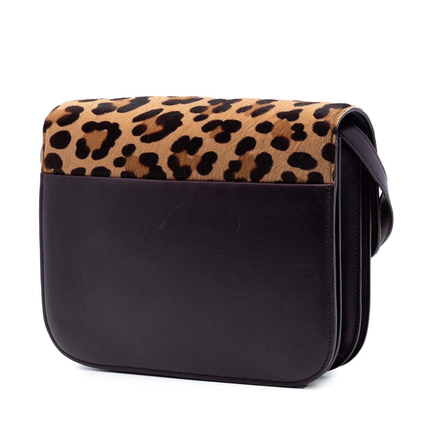 Medium Calfskin and Leopard Print Pony Hair Classic Box
