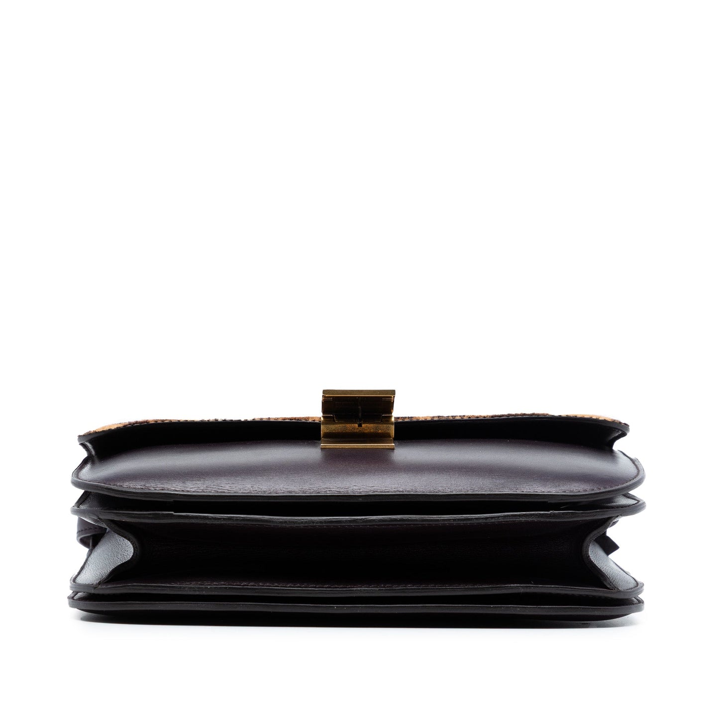 Medium Calfskin and Leopard Print Pony Hair Classic Box
