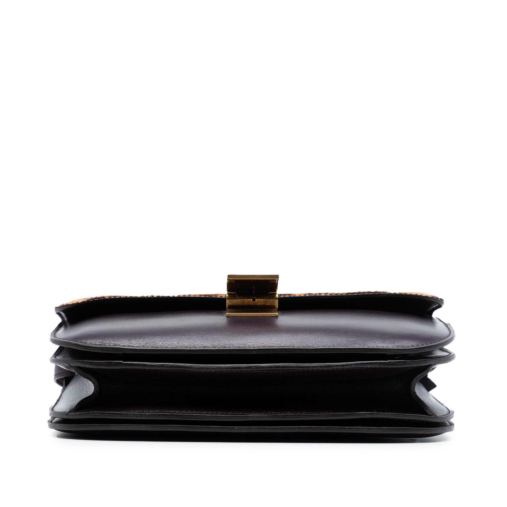 Medium Calfskin and Leopard Print Pony Hair Classic Box