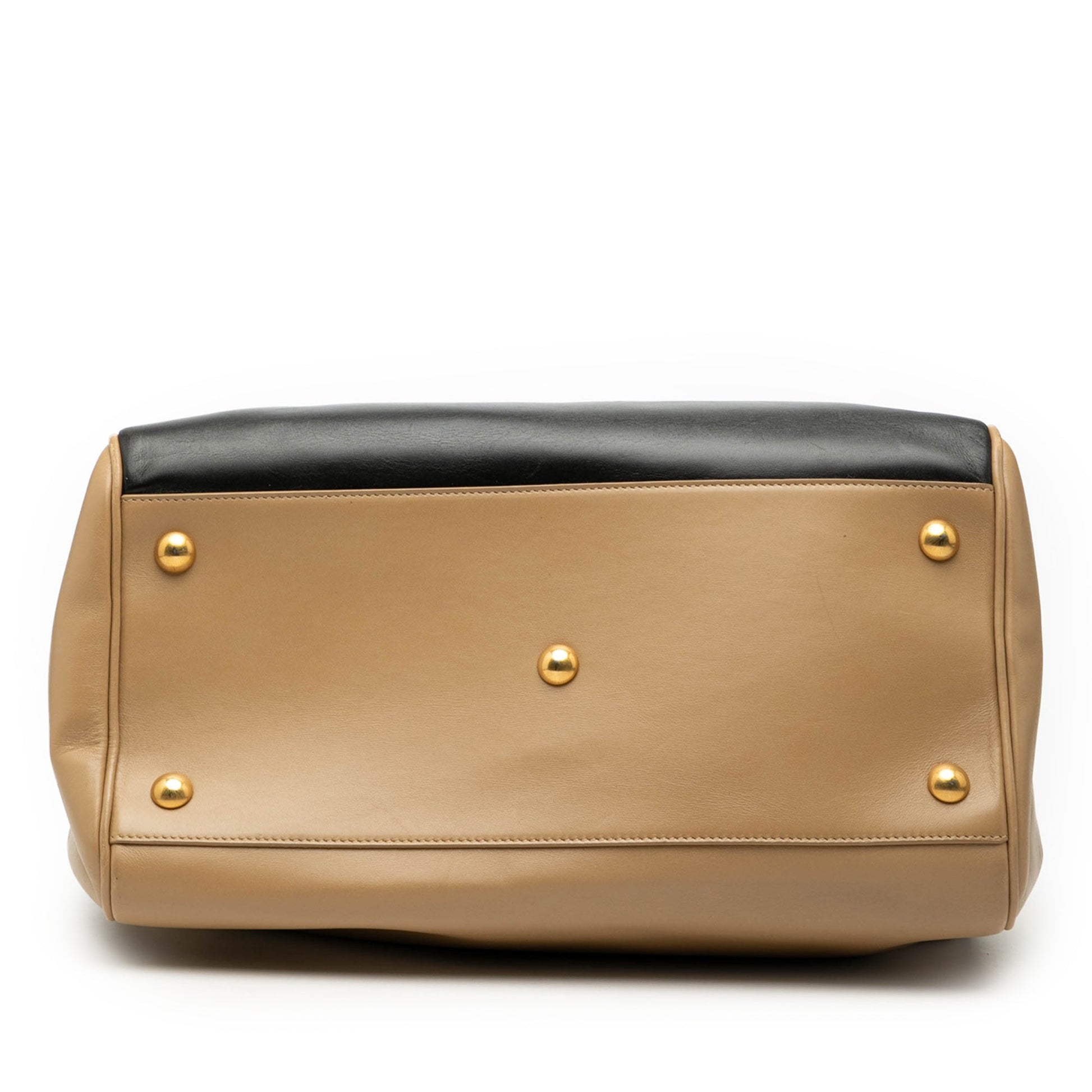 Saint Laurent Bicolor Leather Classic Duffle 6 Satchel