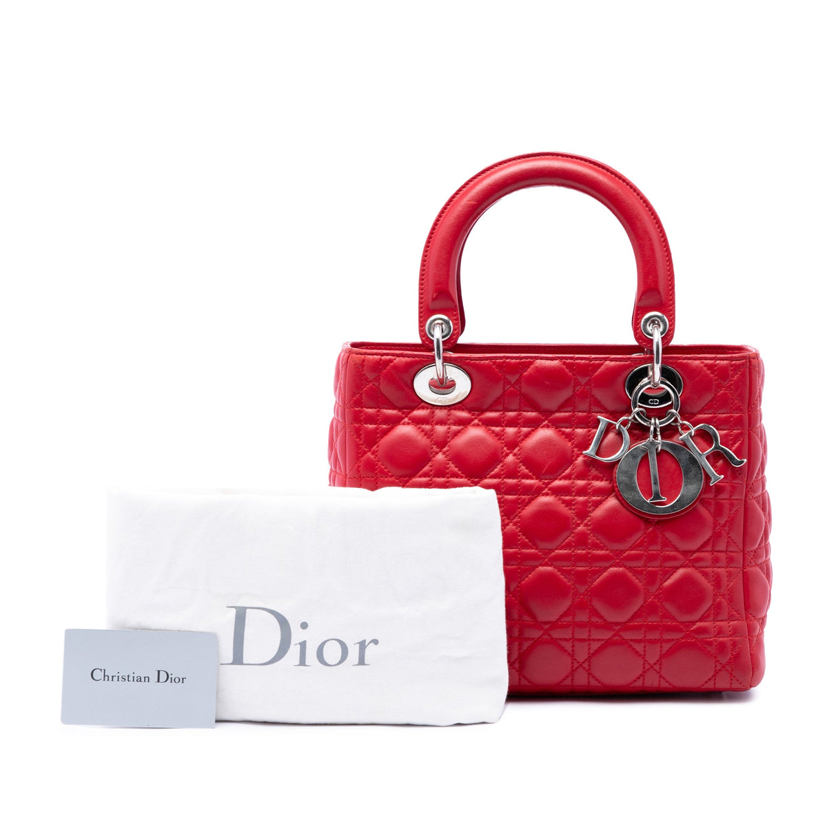 Dior Medium Lambskin Cannage Lady Dior