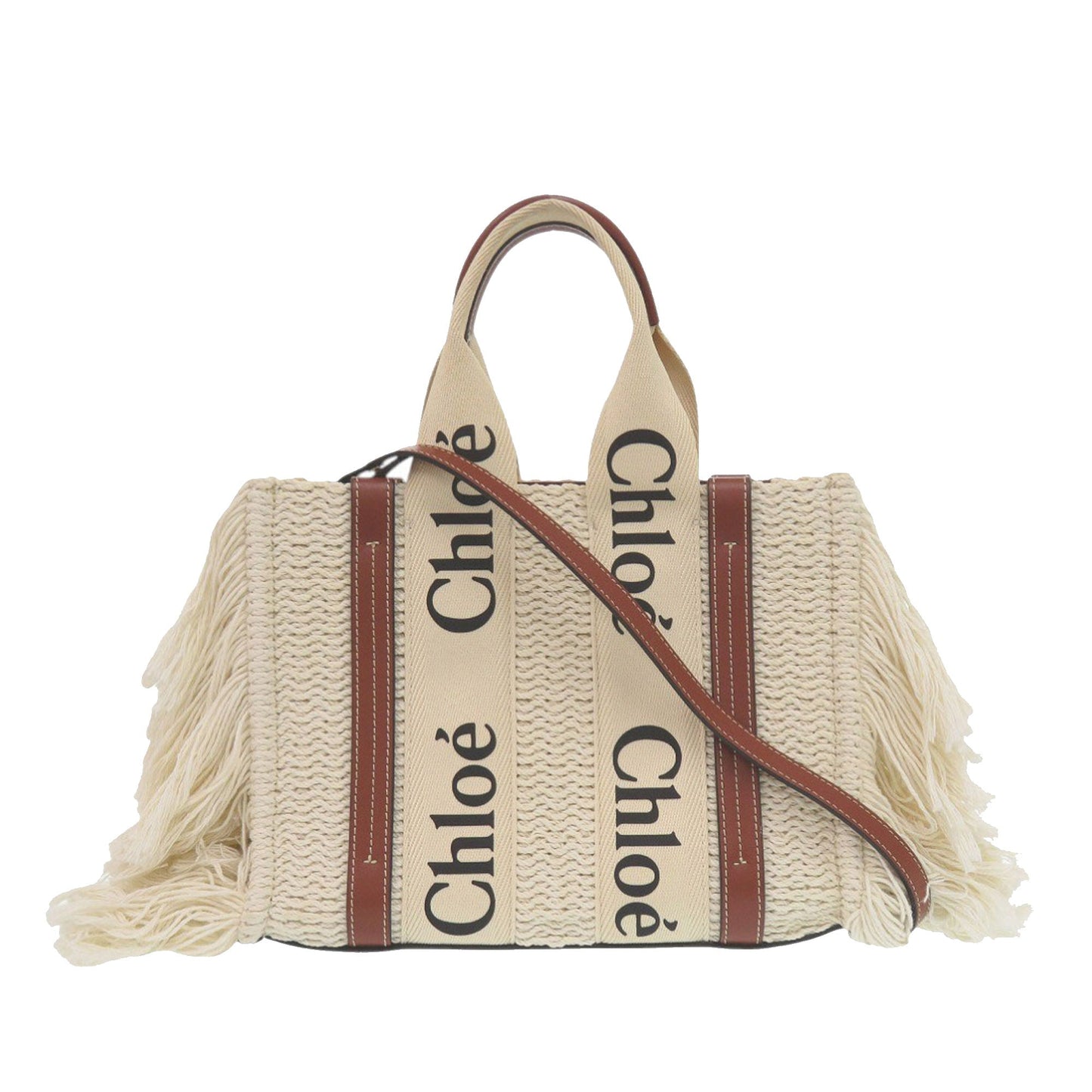 Small Linen Woody Fringe Tote