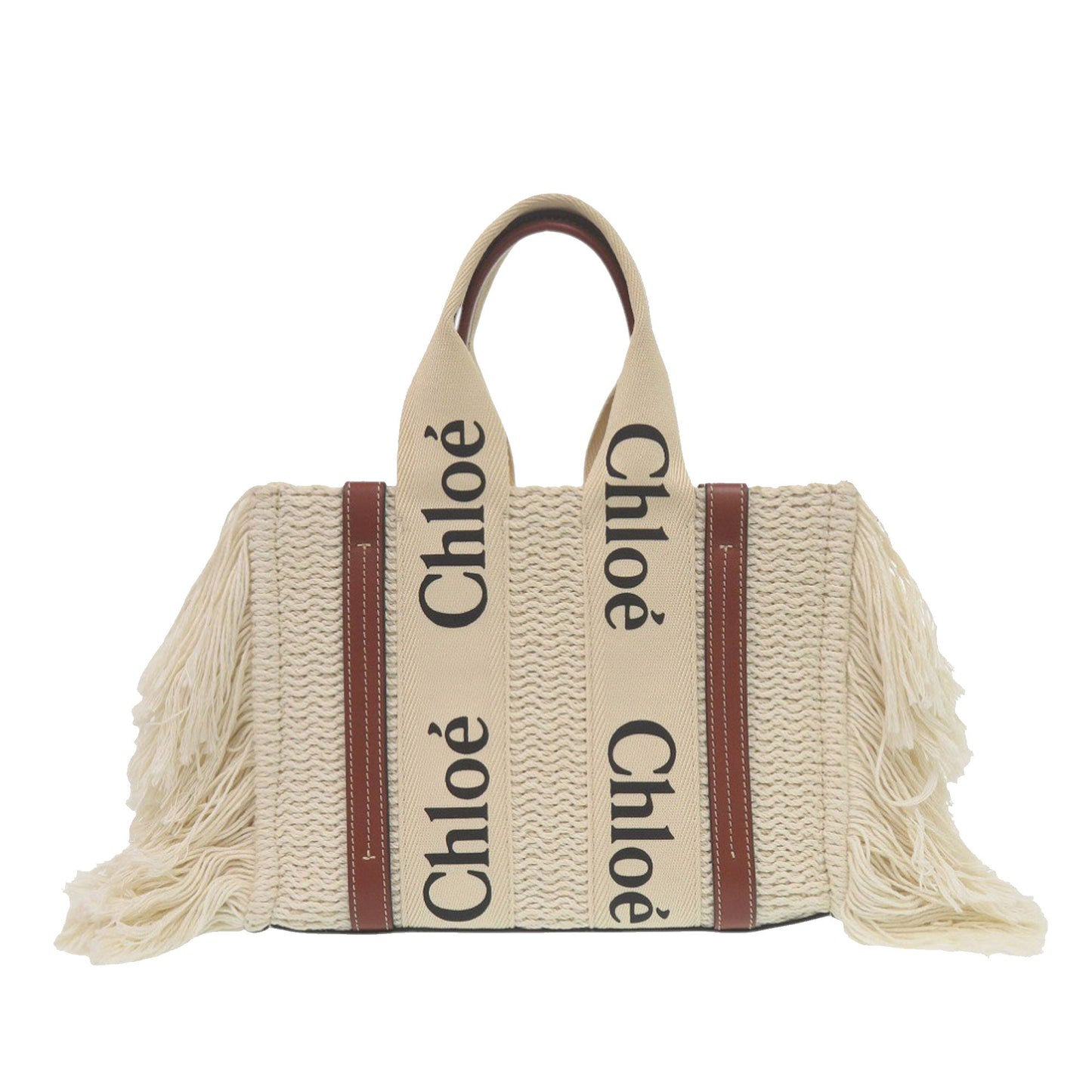 Small Linen Woody Fringe Tote