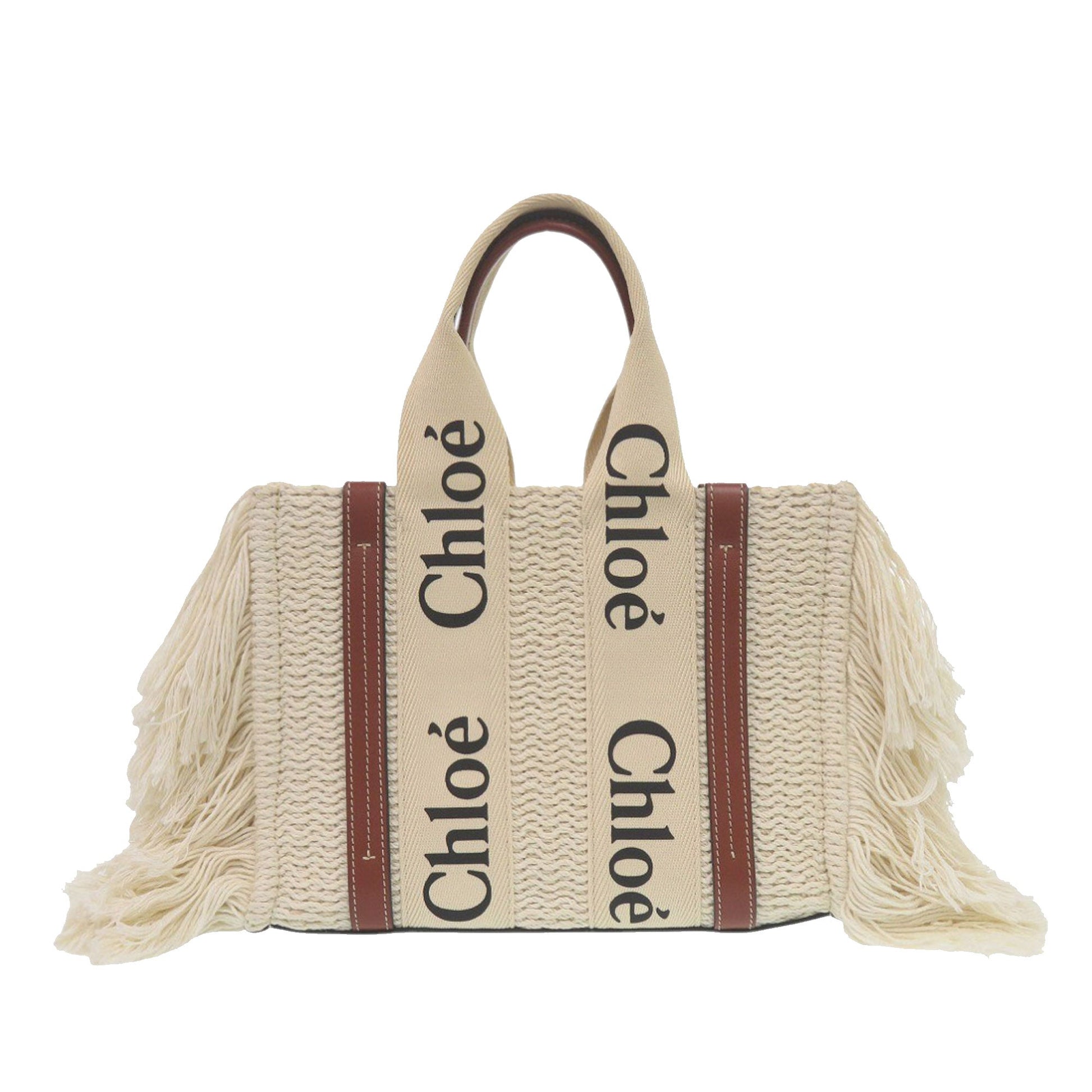 Small Linen Woody Fringe Tote