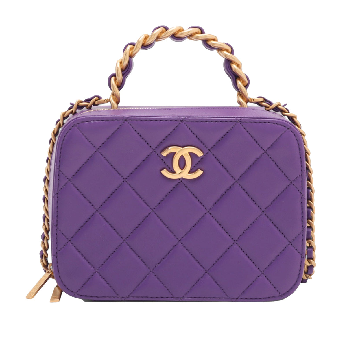 Chanel Small CC Quilted Lambskin Top Handle Vanity Case