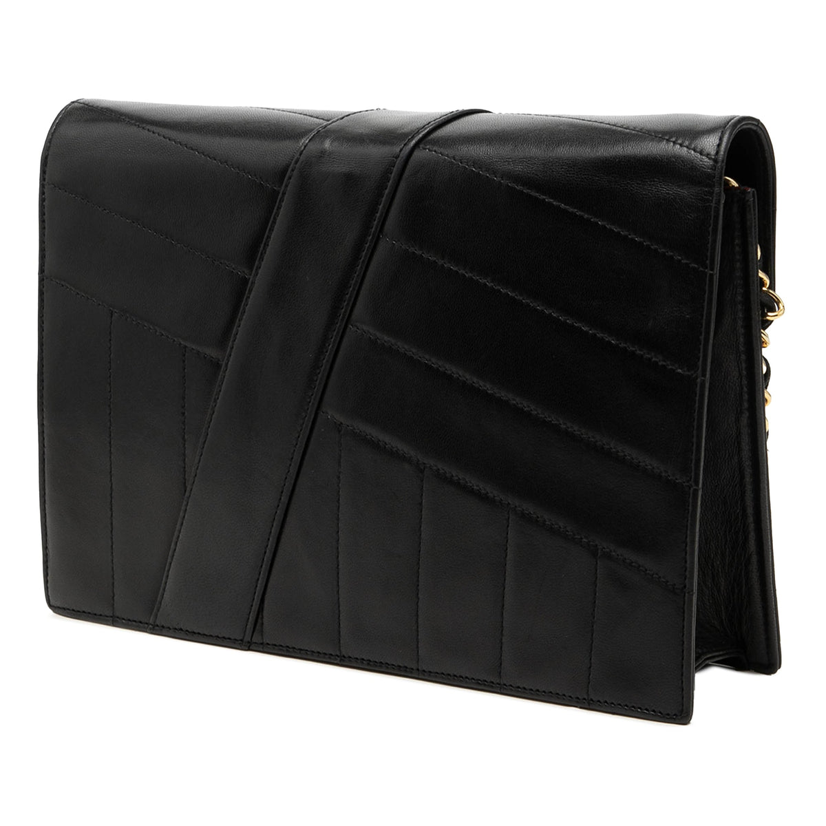 Chanel CC Vertical and Diagonal Quilted Calfskin Envelope Flap