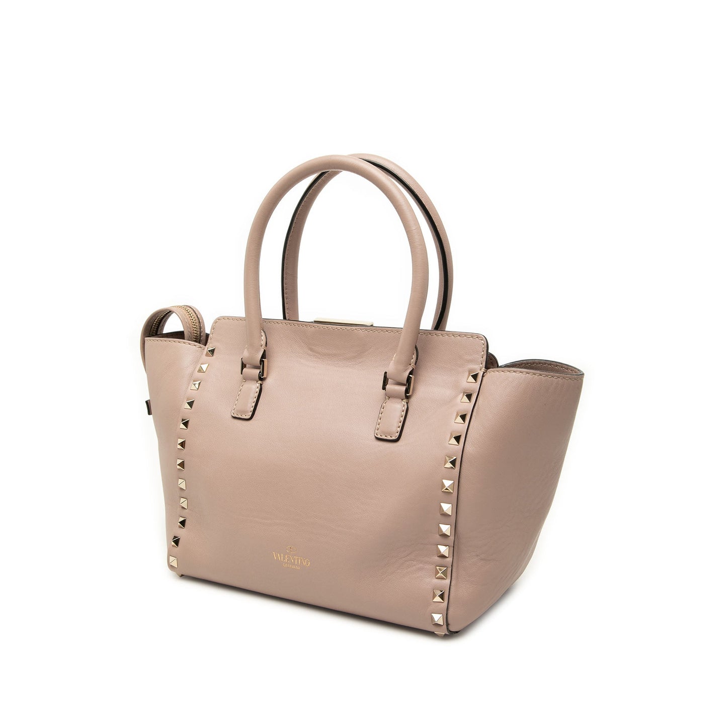 Valentino Small Leather Rockstud Double Handle Tote