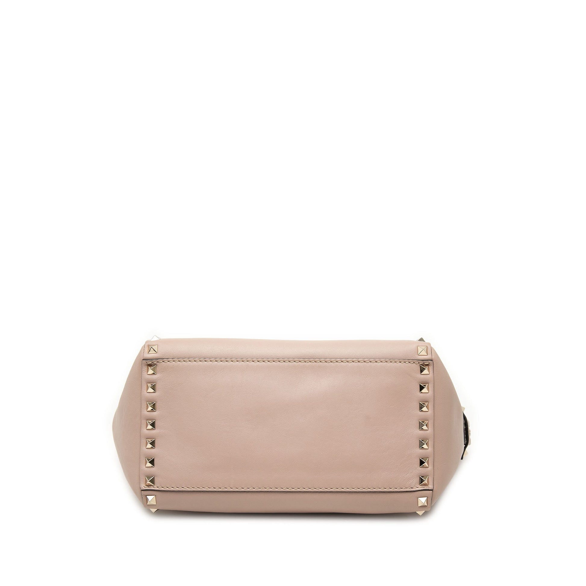 Valentino Small Leather Rockstud Double Handle Tote