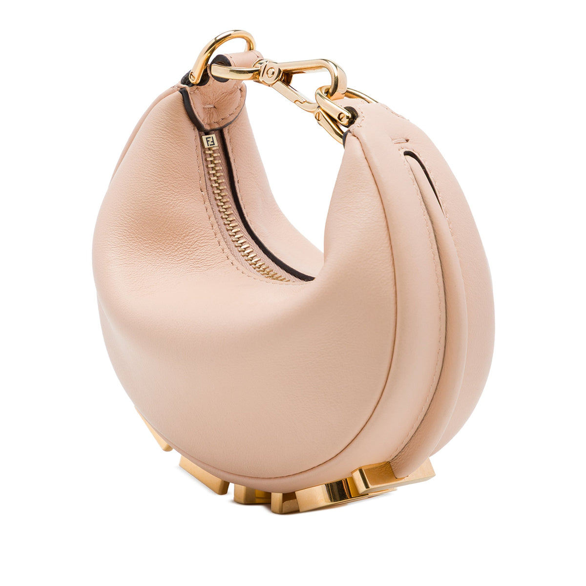 Fendi Nano Leather Fendigraphy Hobo — Brown