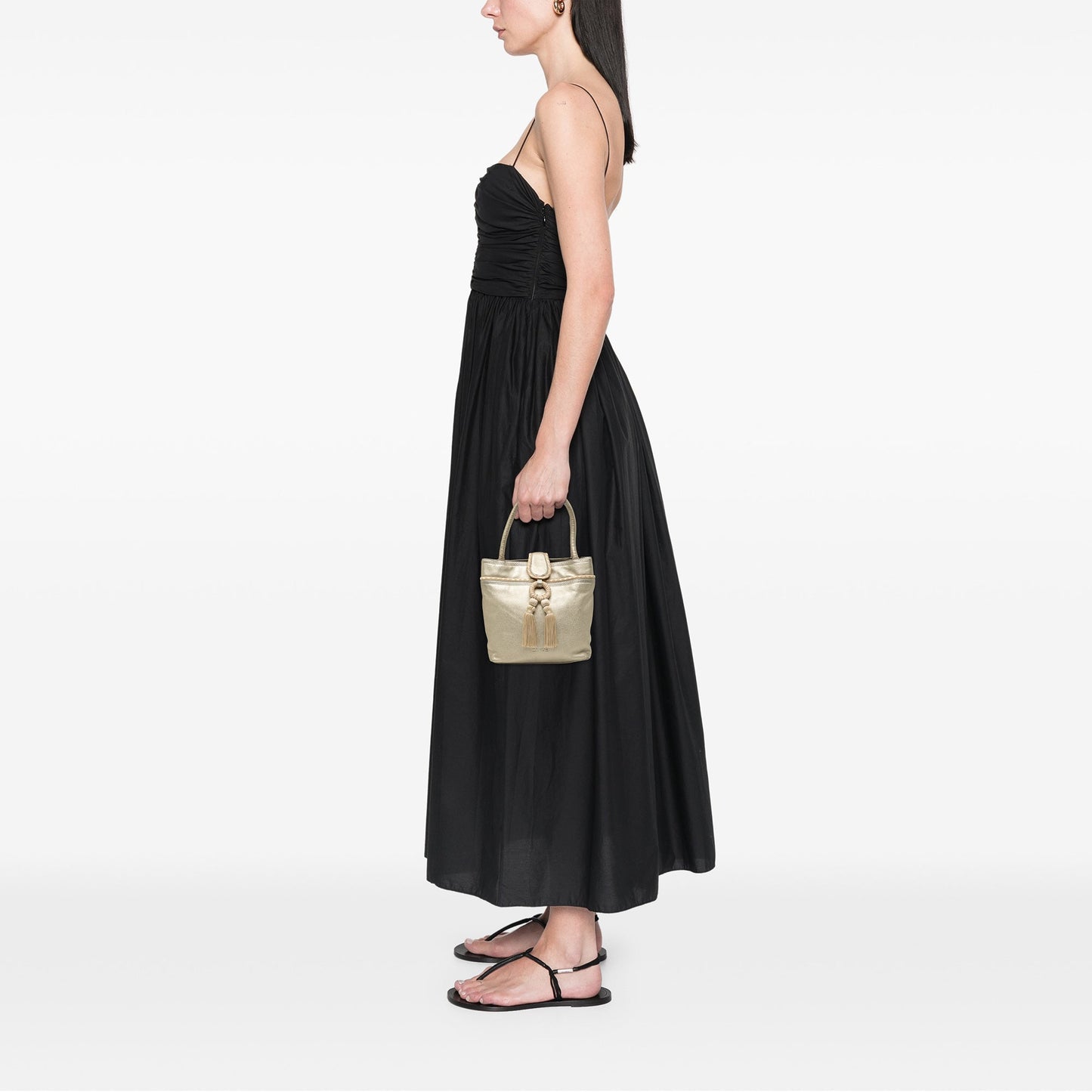Metallic Leather Fringe Tassel Handbag