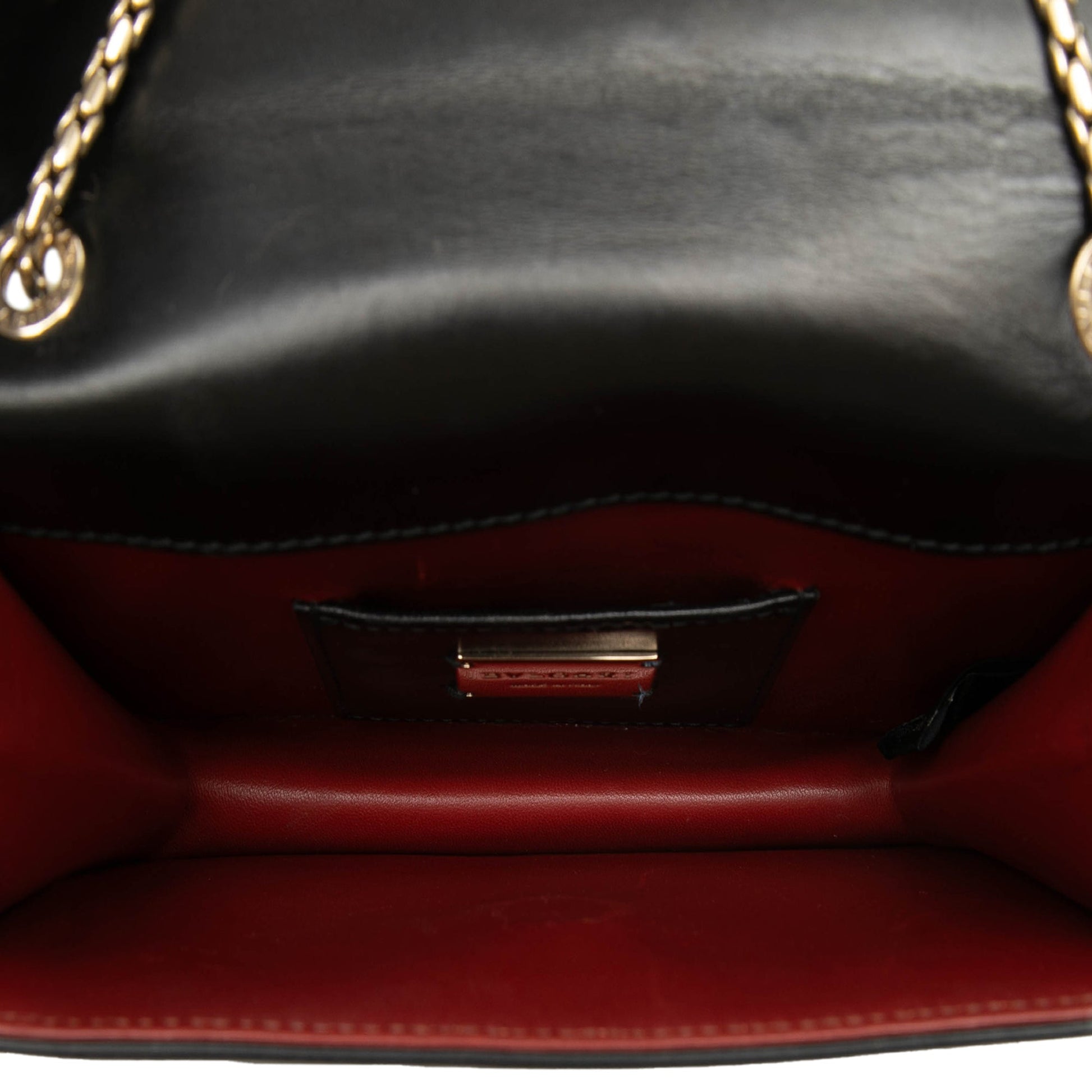Bvlgari Small Studded Leather Laser Cut Square Serpenti Forever Chain Crossbody
