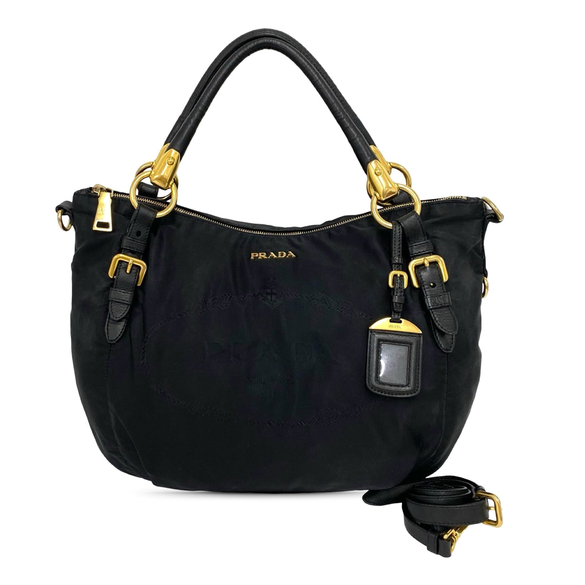 Prada Tessuto Canapa Logo Satchel