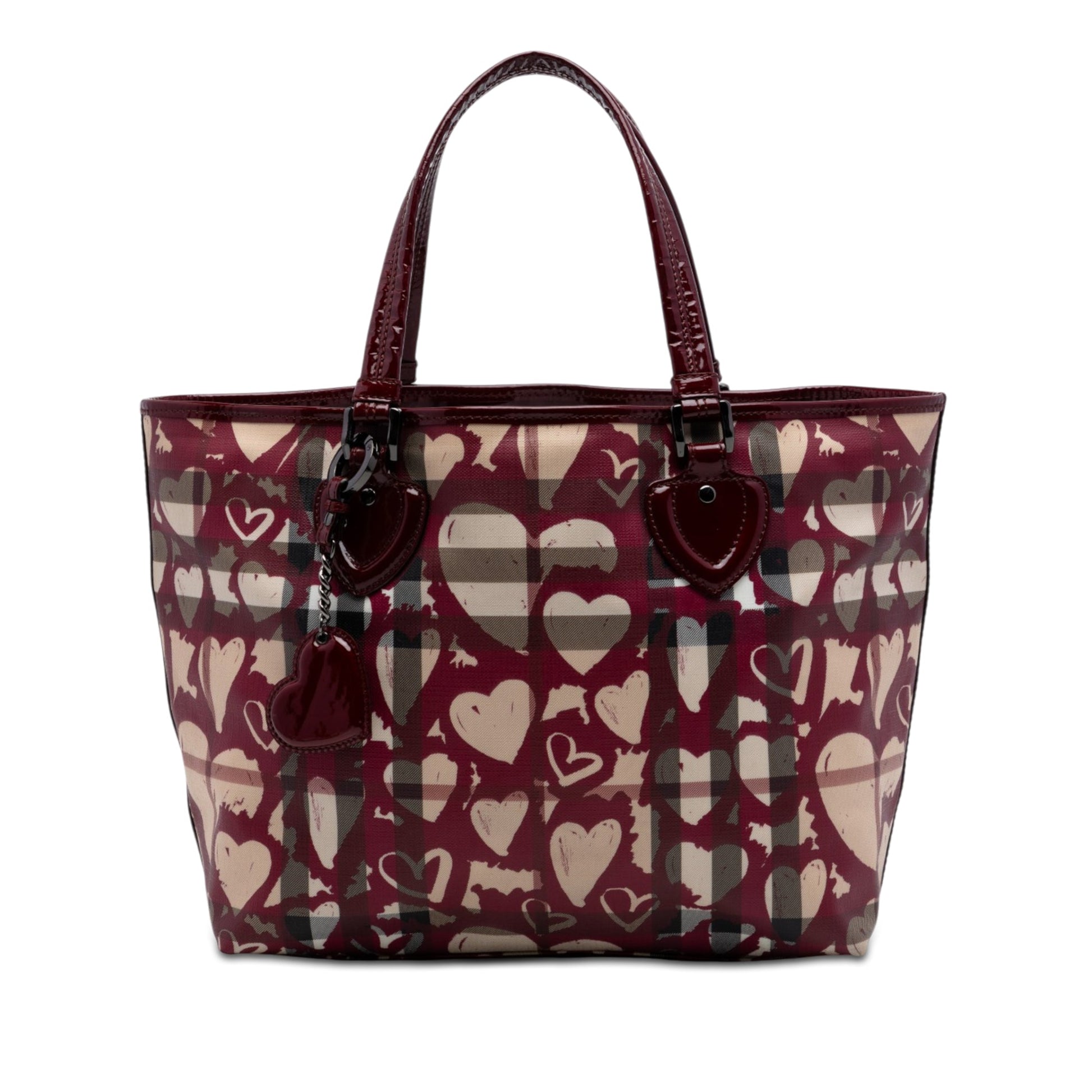 Burberry House Check Coated Canvas Hearts Gracie Tote