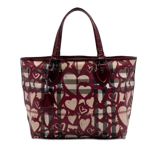 Burberry House Check Coated Canvas Hearts Gracie Tote