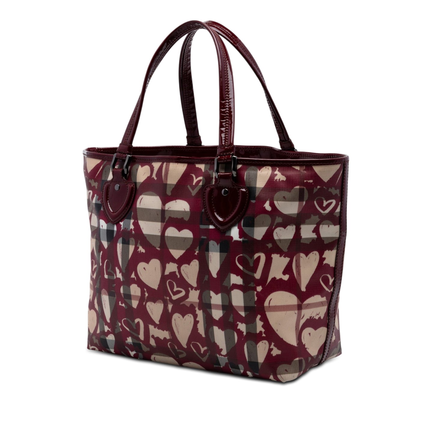Burberry House Check Coated Canvas Hearts Gracie Tote