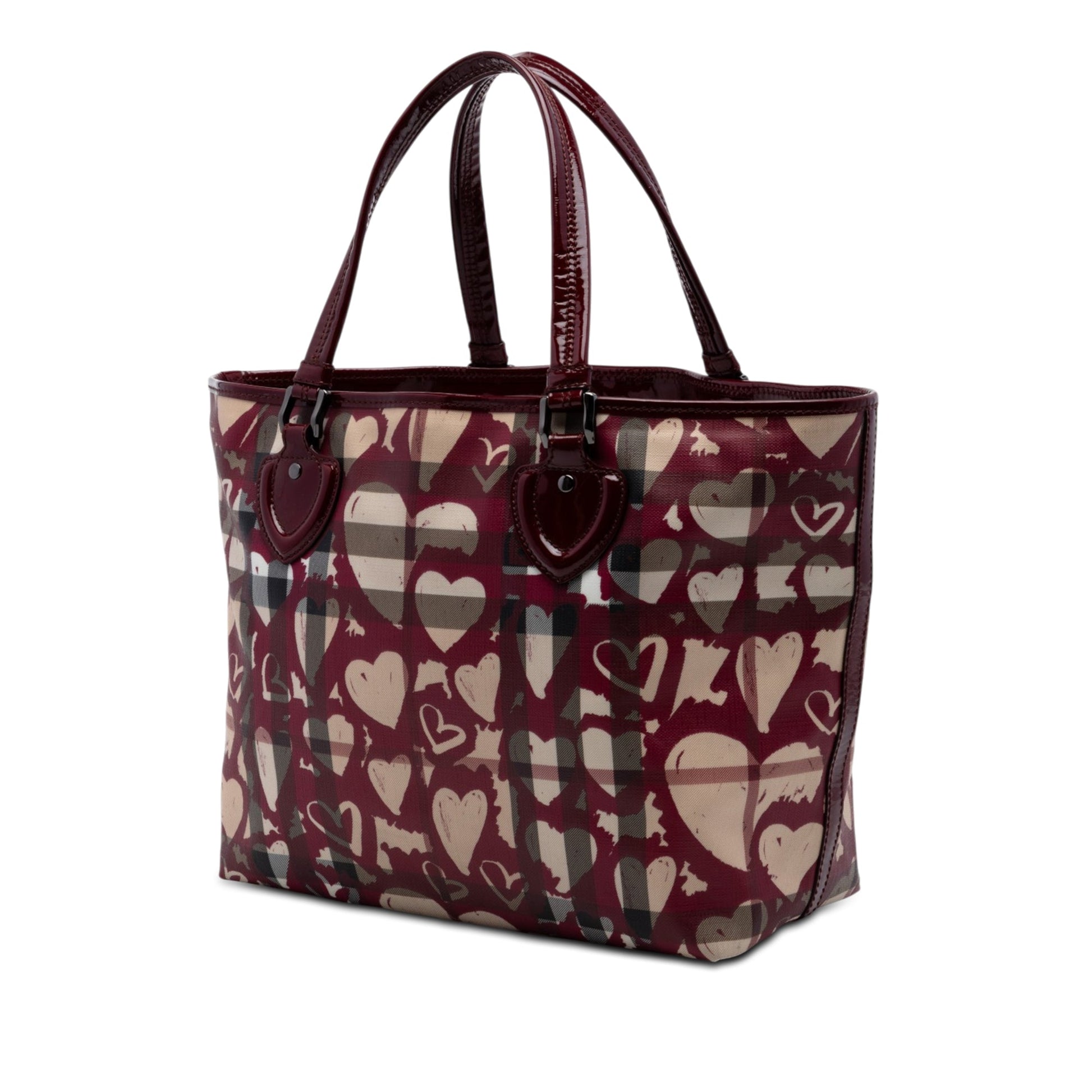 Burberry House Check Coated Canvas Hearts Gracie Tote