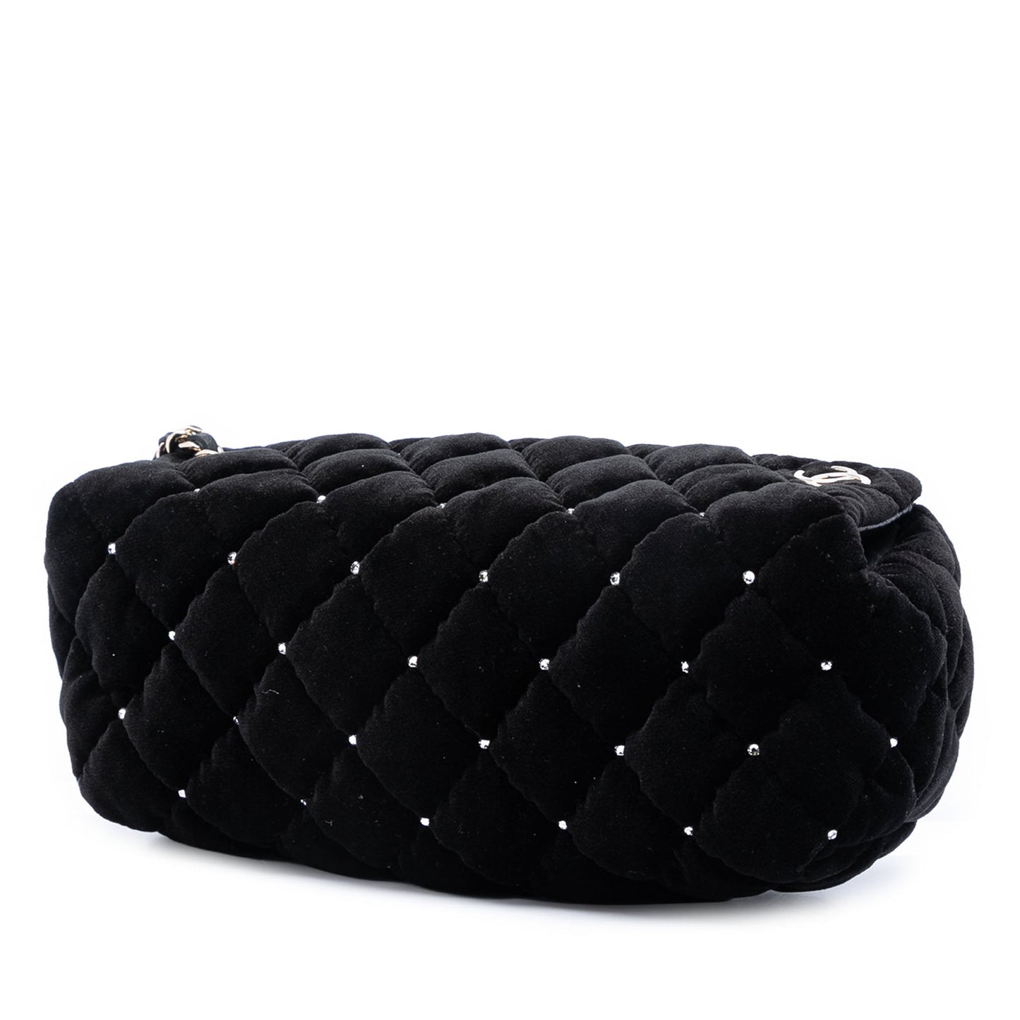 Chanel Quilted Velvet Diamante Wristlet Clutch