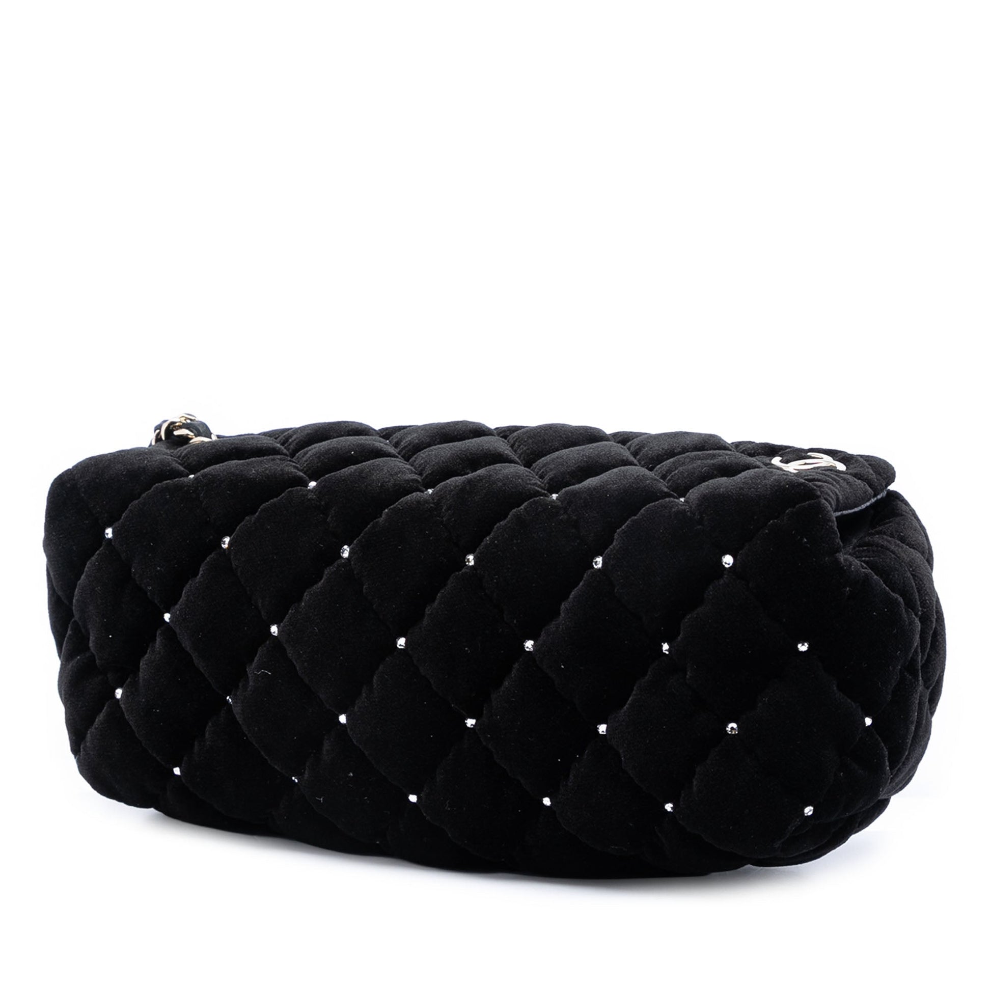 Chanel Quilted Velvet Diamante Wristlet Clutch