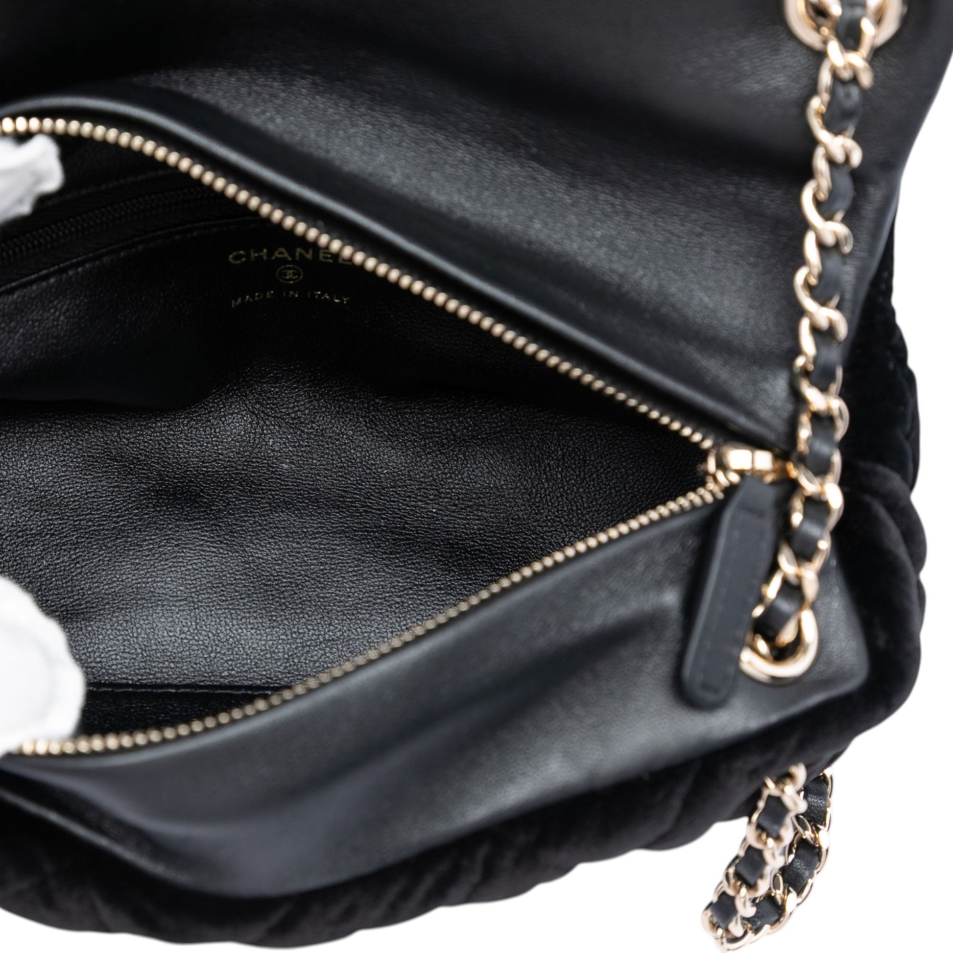 Chanel Quilted Velvet Diamante Wristlet Clutch