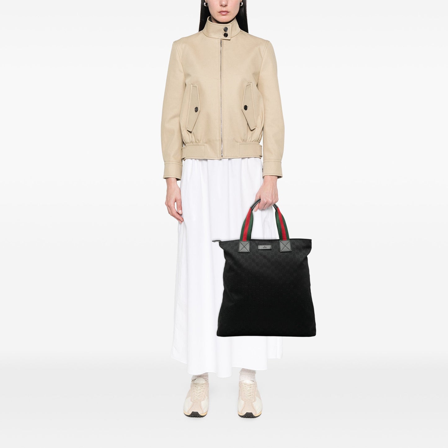 Gucci GG Canvas Web Vertical Tote