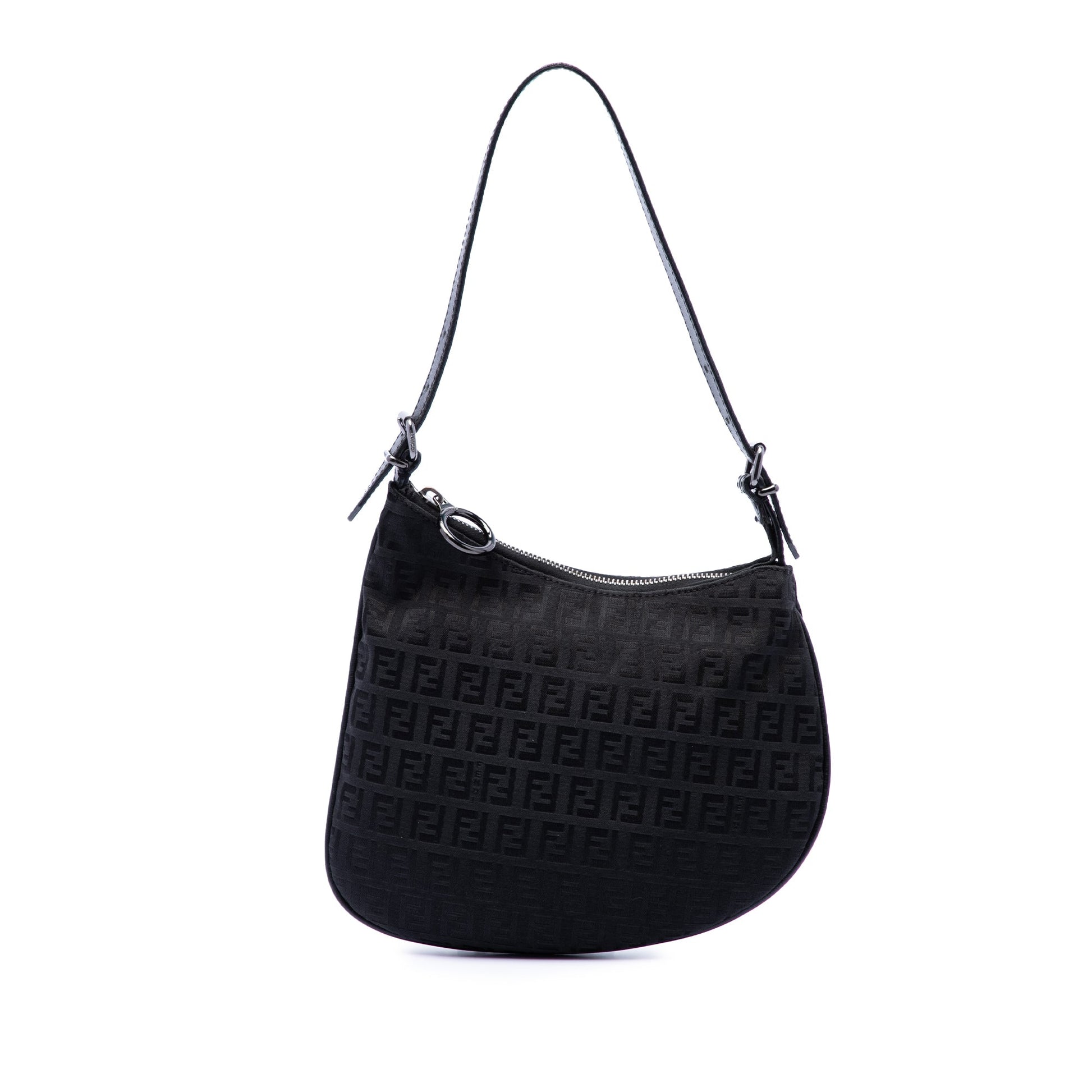 Fendi Zucchino Canvas Oyster Shoulder Bag