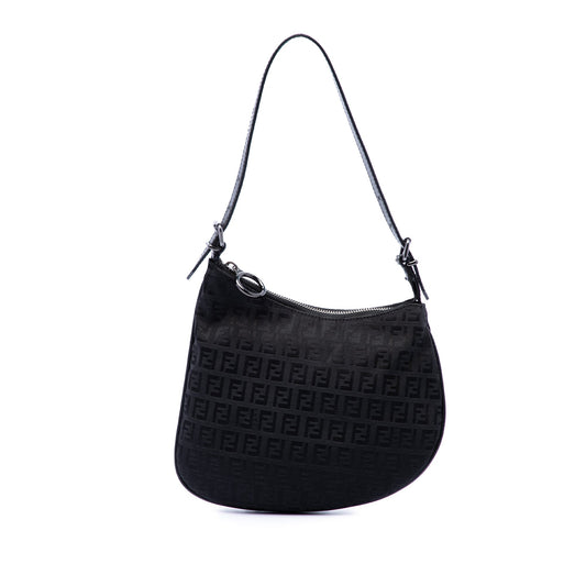 Fendi Zucchino Canvas Oyster Shoulder Bag