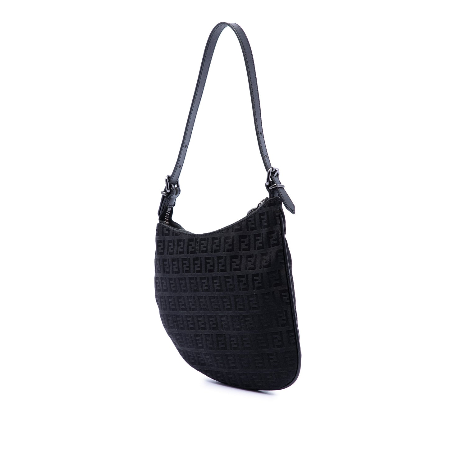Fendi Zucchino Canvas Oyster Shoulder Bag
