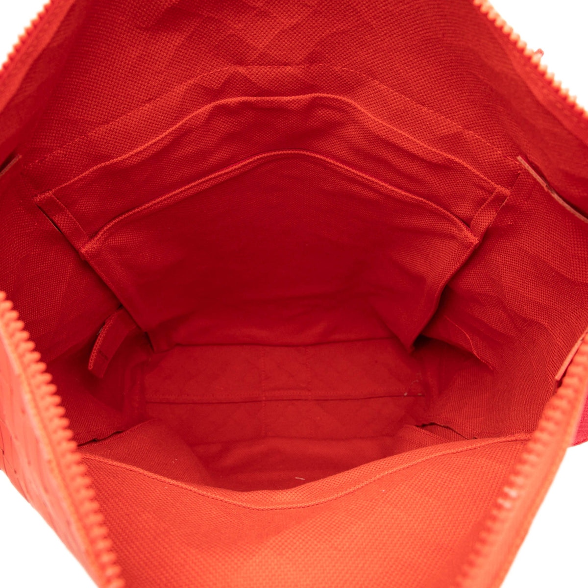 Bottega Veneta Rubber Intrecciato Buffer Backpack — Red