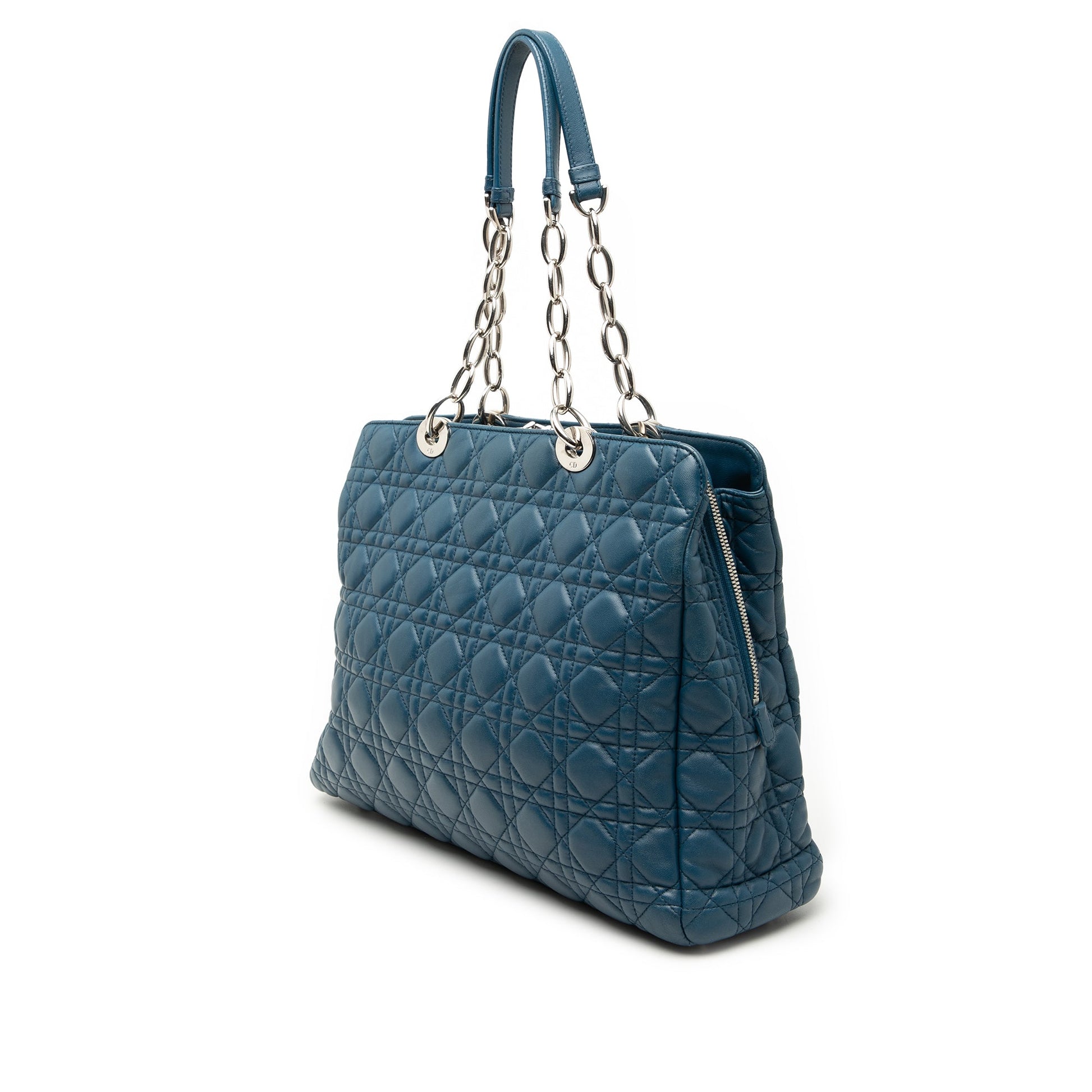 Dior Large Lambskin Cannage Soft Zipped Lady Dior Shopping Tote