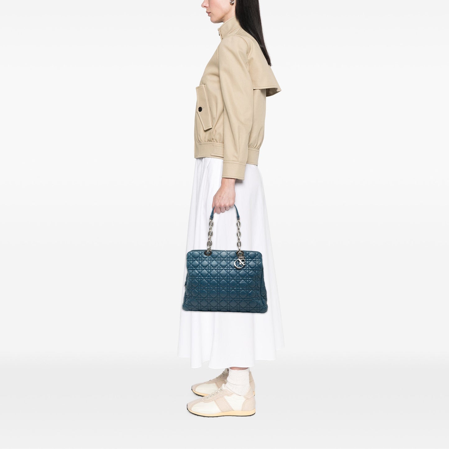 Dior Large Lambskin Cannage Soft Zipped Lady Dior Shopping Tote