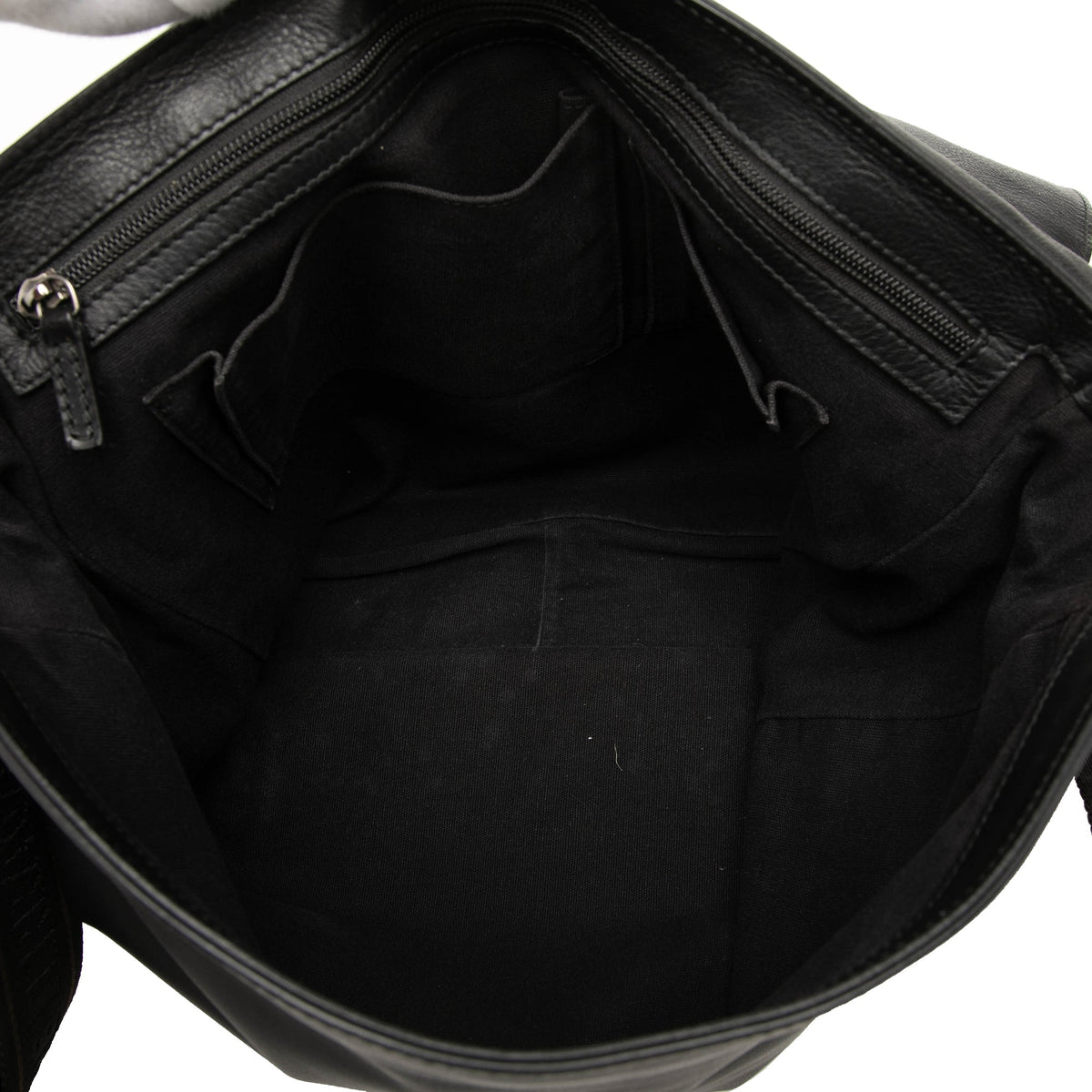 Ferragamo Gancini Trimmed Calfskin Messenger Bag — Black