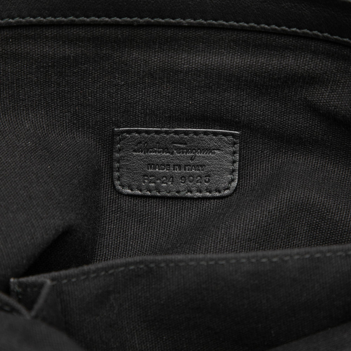 Ferragamo Gancini Trimmed Calfskin Messenger Bag — Black