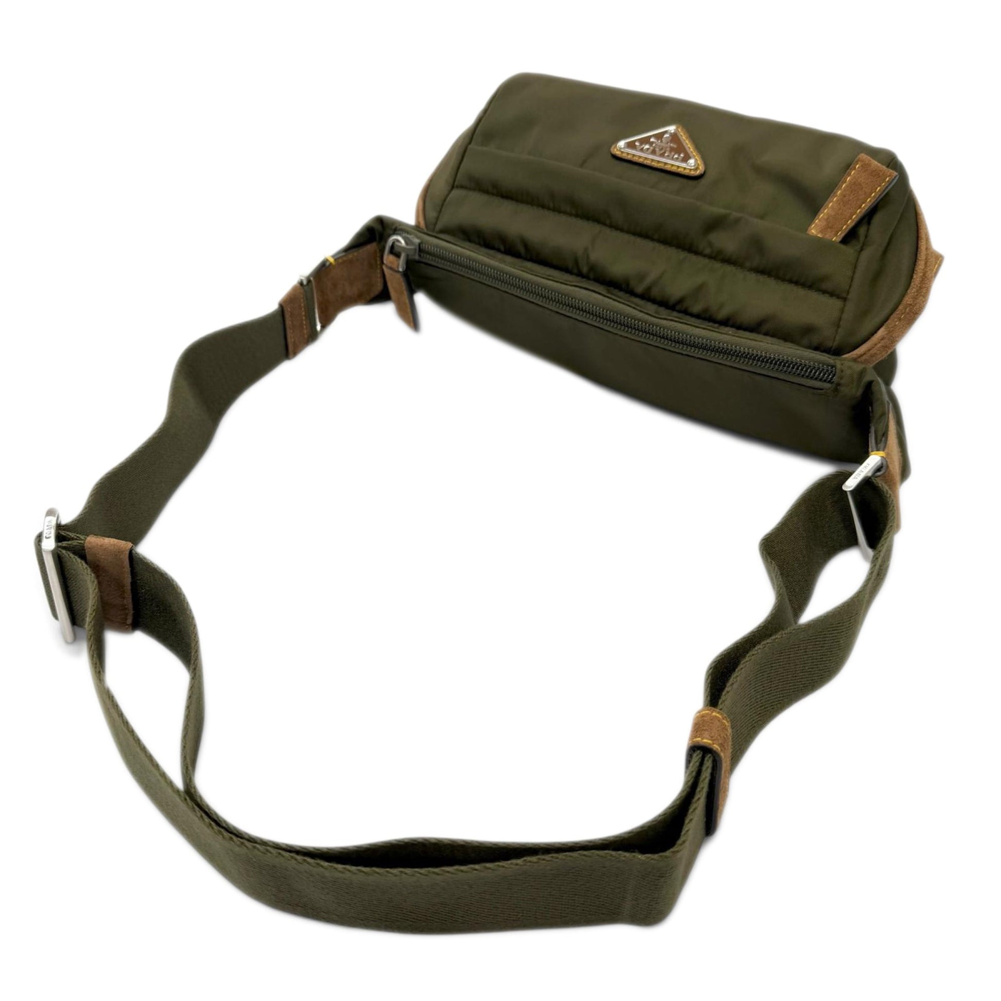 Prada Suede Trimmed Re Nylon Messenger Bag