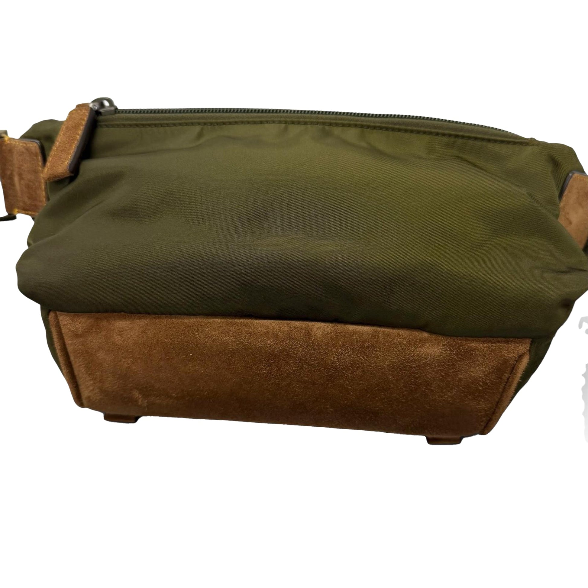 Prada Suede Trimmed Re Nylon Messenger Bag