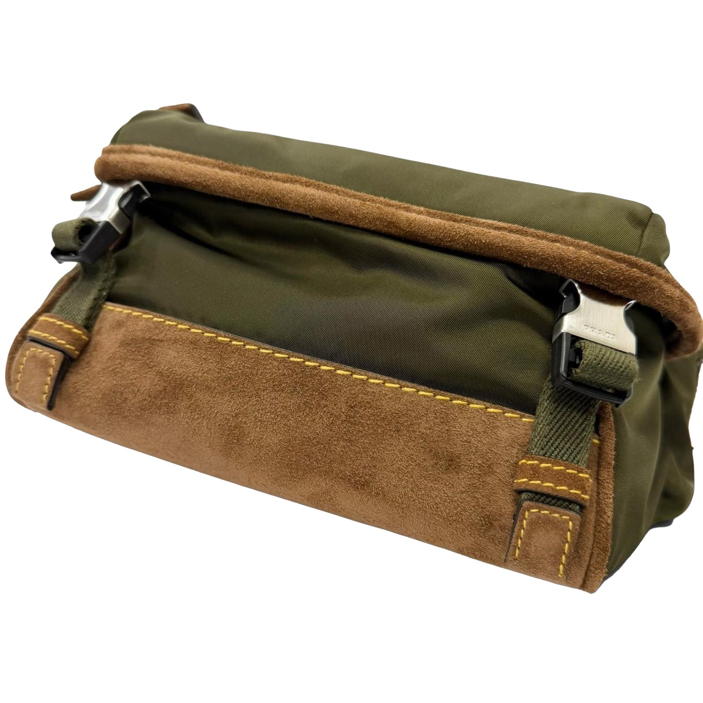 Prada Suede Trimmed Re Nylon Messenger Bag