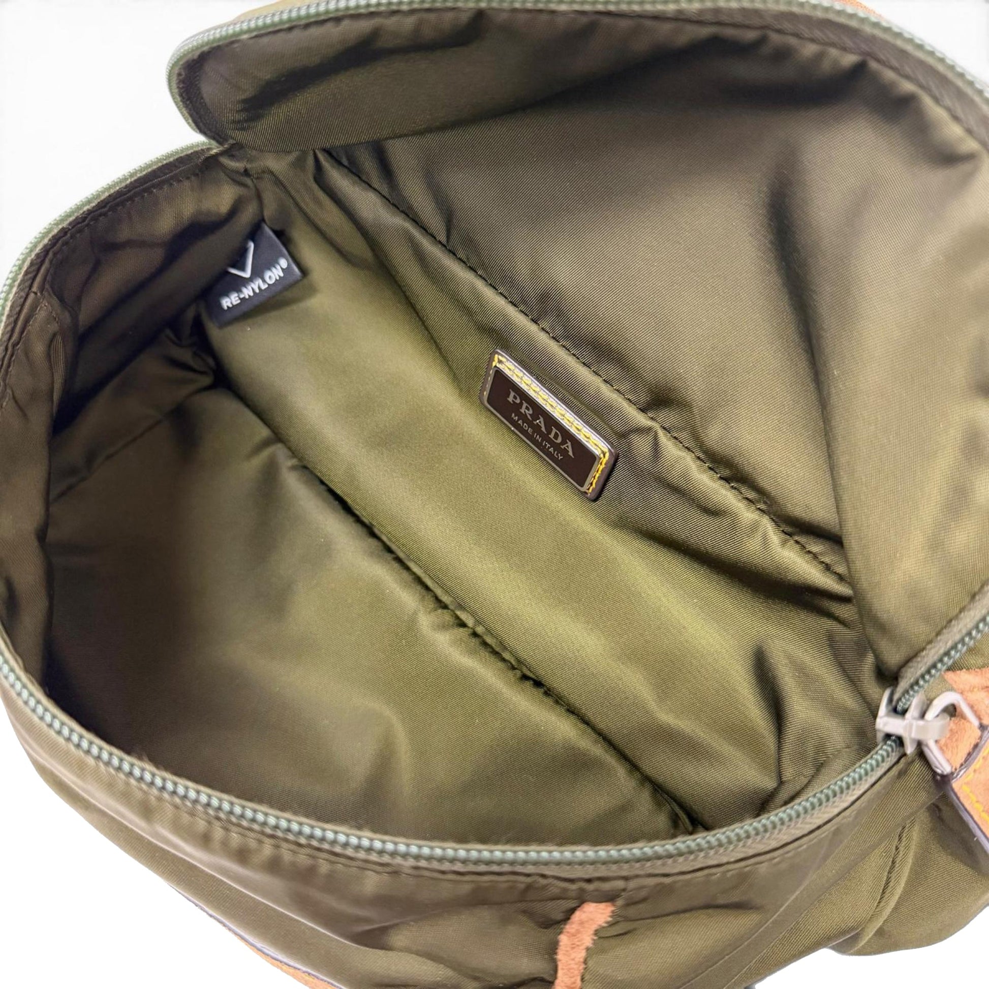 Prada Suede Trimmed Re Nylon Messenger Bag