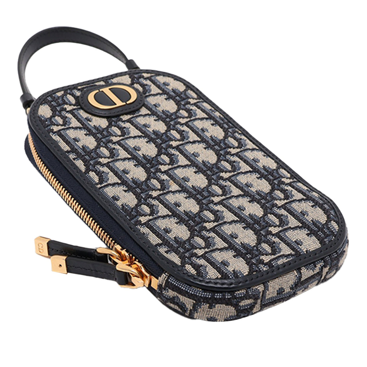 Dior Oblique Canvas 30 Montaigne Call in Dior Phone Holder — Blue