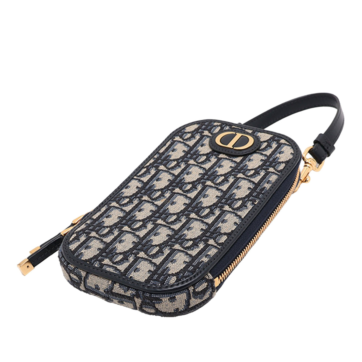 Dior Oblique Canvas 30 Montaigne Call in Dior Phone Holder — Blue