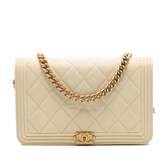 Chanel Quilted Caviar Boy Wallet on Chain