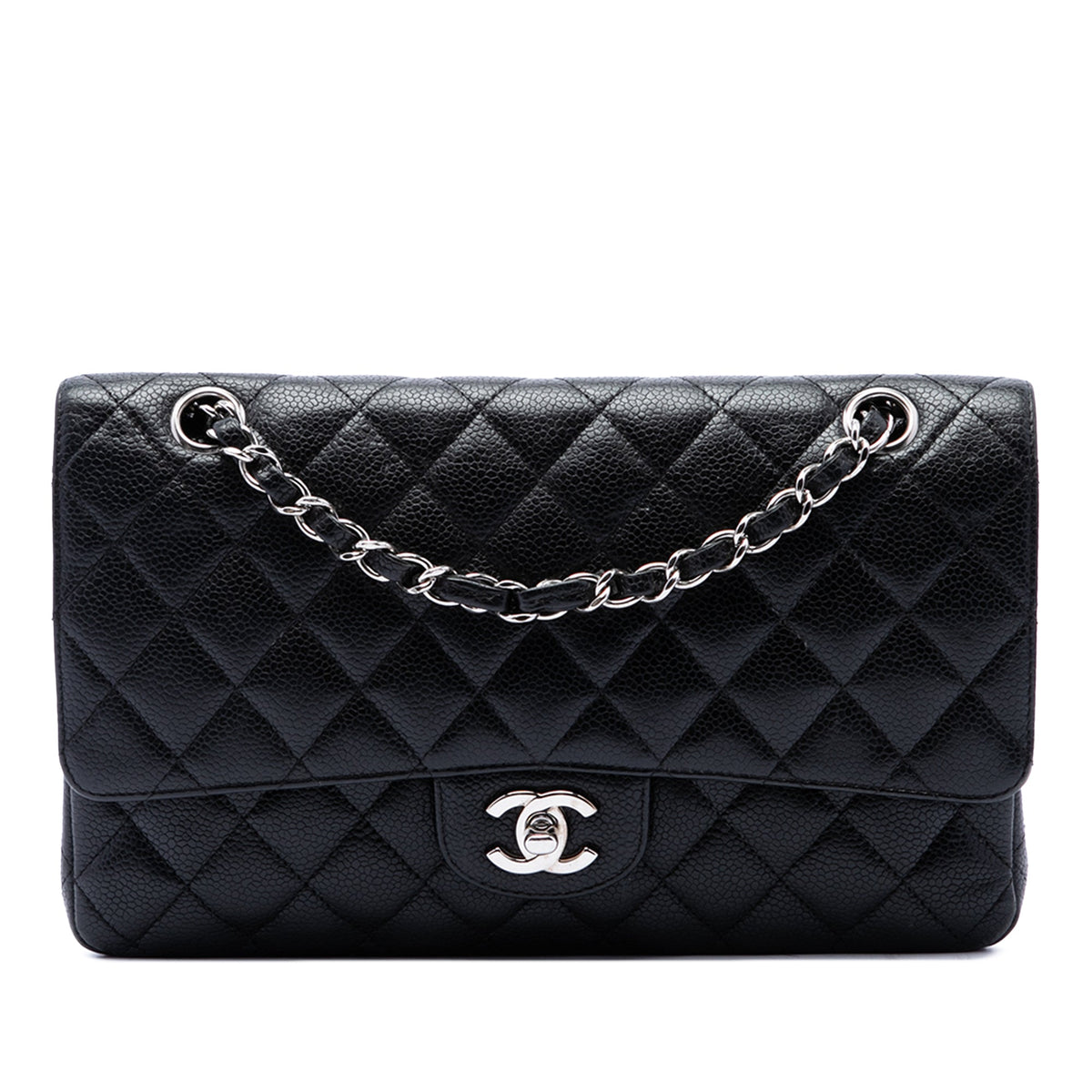 Chanel Medium Classic Caviar Double Flap — Black
