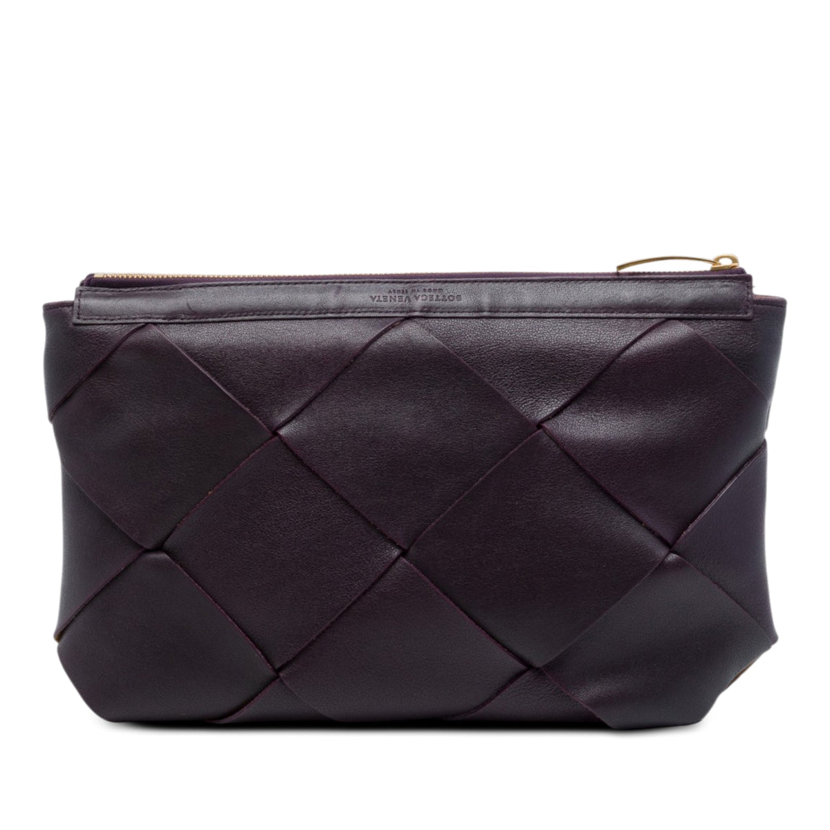 Bottega Veneta Nappa Maxi Intrecciato Clutch — Purple